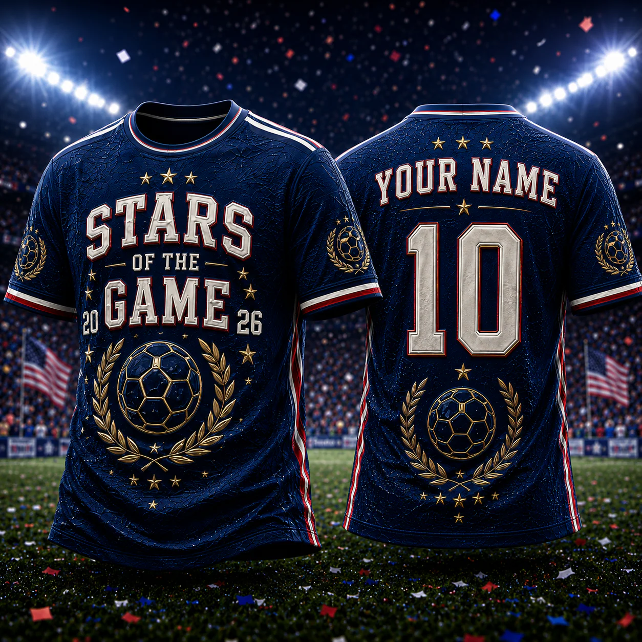 Stars Of The Game Global Championship 2026 - Personalized Soccer Jersey - Gifts For Sports Lovers, Football Fans