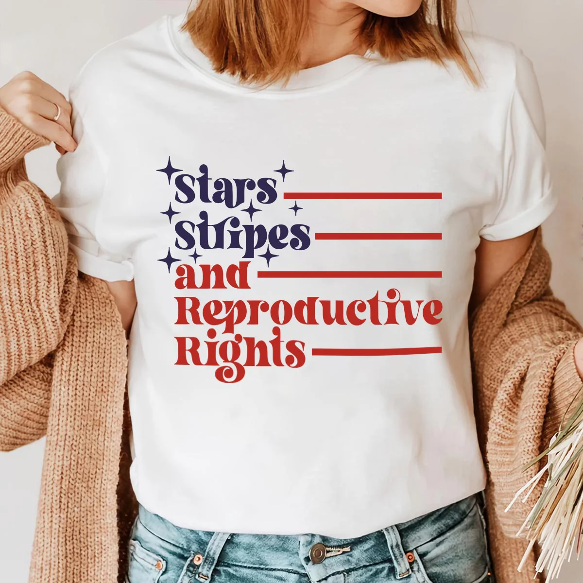 Stars Stripes And Reproductive Rights T-Shirt - Image 3