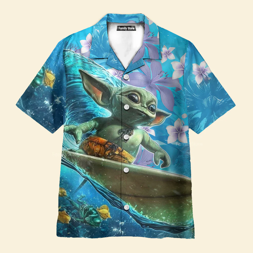 Starwars Baby Yoda Surfing - Hawaiian Shirt For Men, Women, Kids