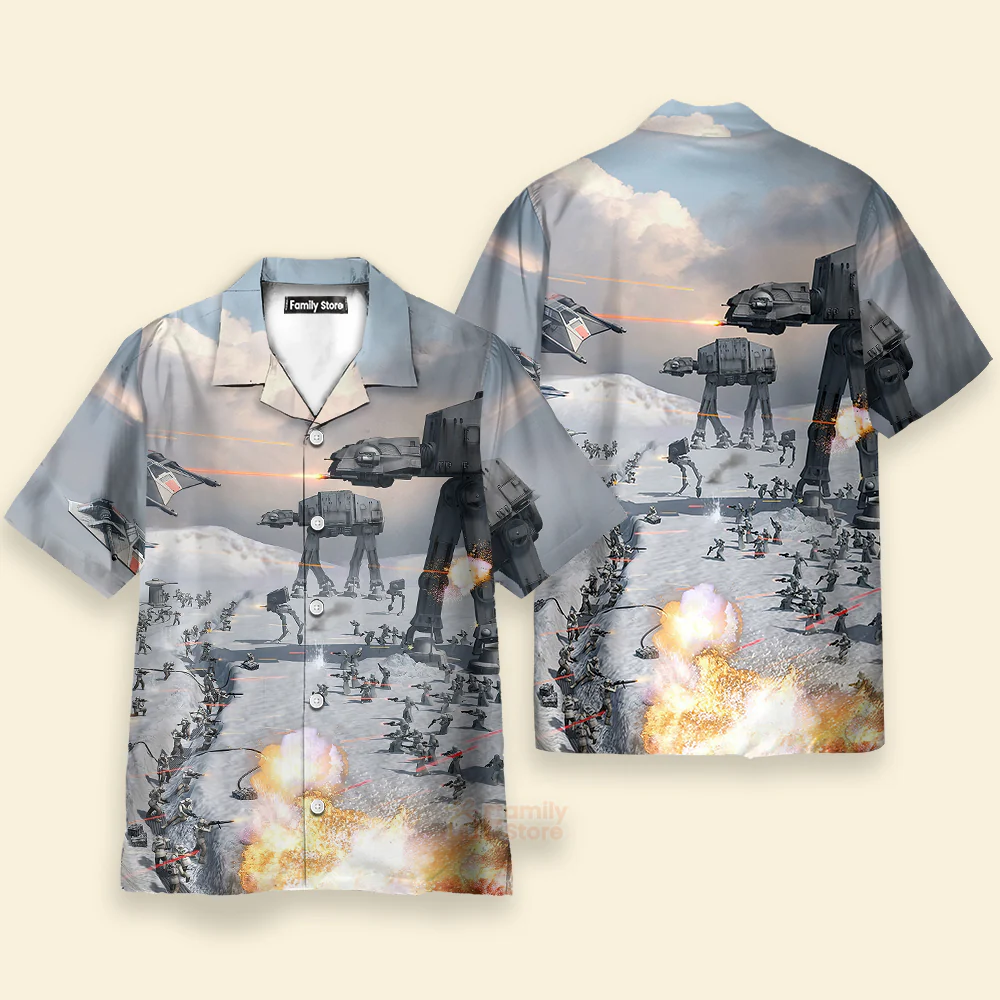 Starwars Battle Of Hoth At At - Hawaiian Shirt - Image 2