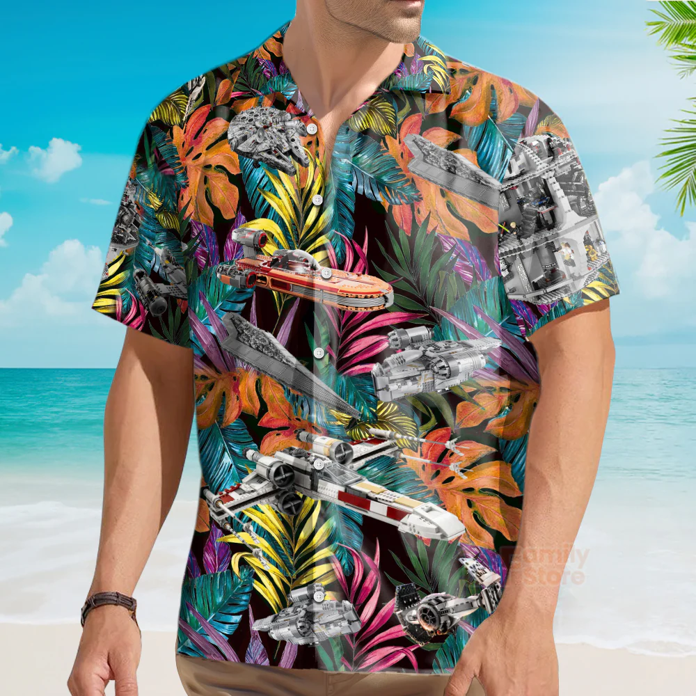 Star wars Lego Ship Tropical - Hawaiian Shirt - Image 4