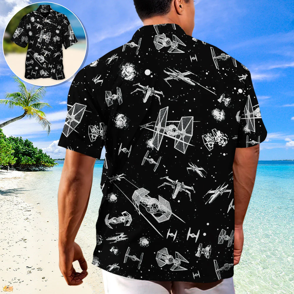 Starwars Spacecraft Pattern - Hawaiian Shirt For Men, Women, Kids - Image 2