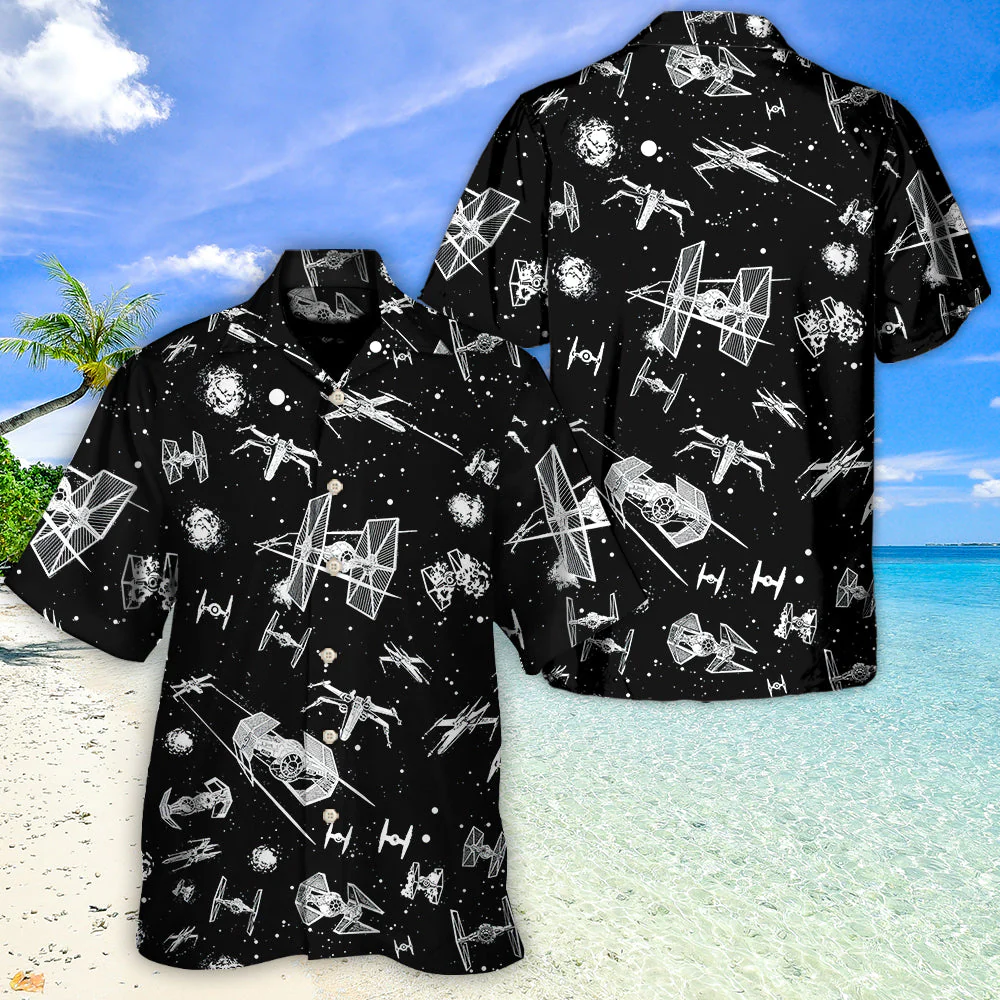 Starwars Spacecraft Pattern - Hawaiian Shirt For Men, Women, Kids - Image 3