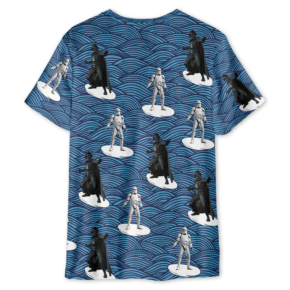 Starwars Storm Trooper Darth Vader Surfing - 3D T-shirt - Image 2