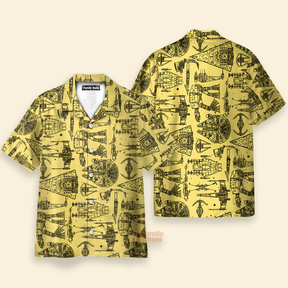 Starwars Starship Yellow Color - Hawaiian Shirt - Image 2