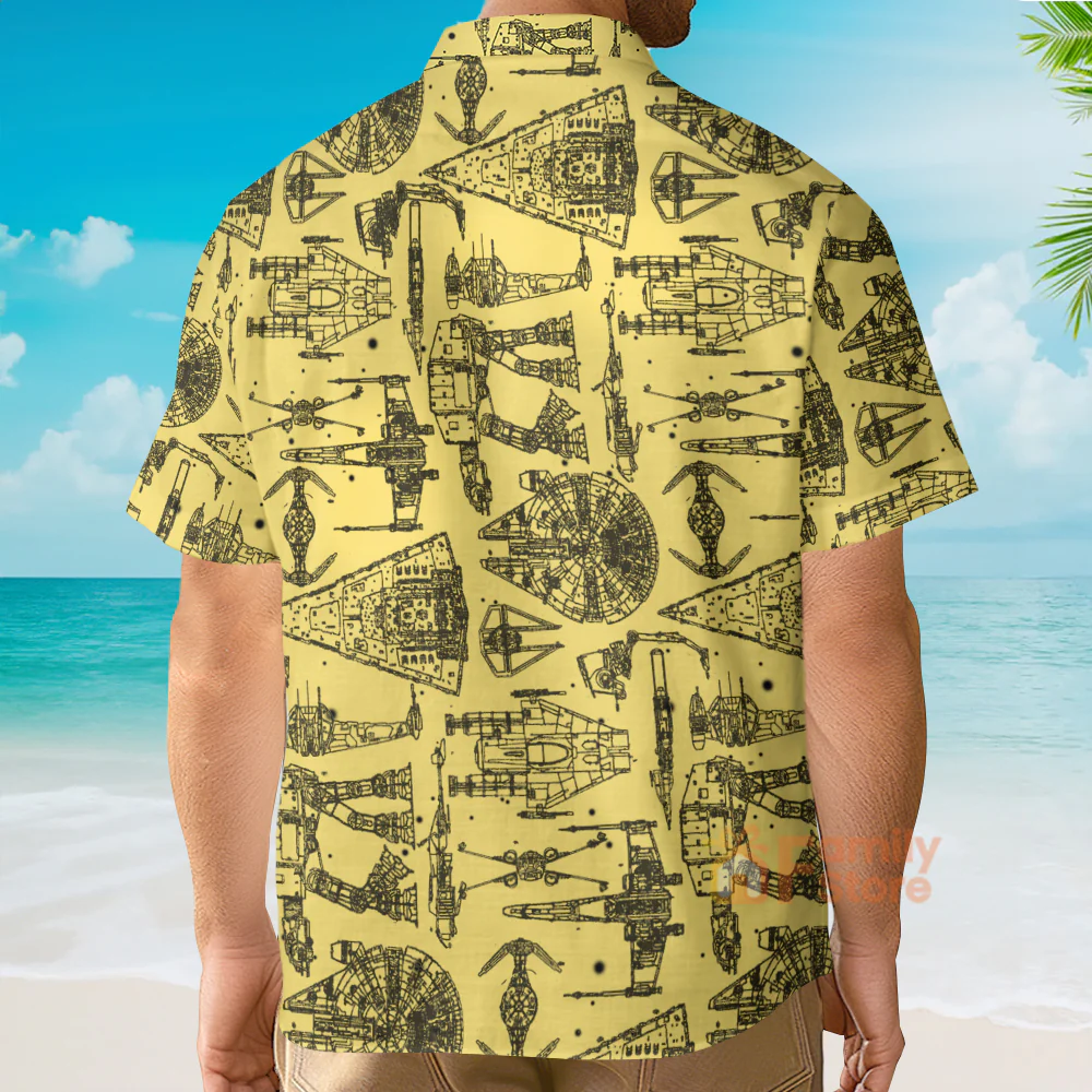 Starwars Starship Yellow Color - Hawaiian Shirt - Image 4