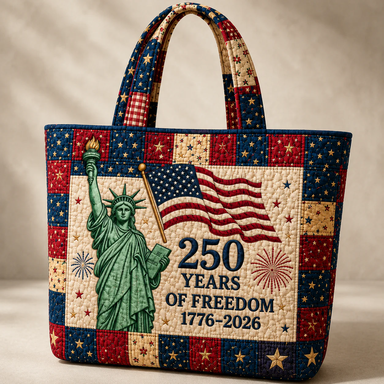 Statue Of Liberty 250 Years Of Freedom America - Quilted Tote Bag - Gift For Her - Image 2
