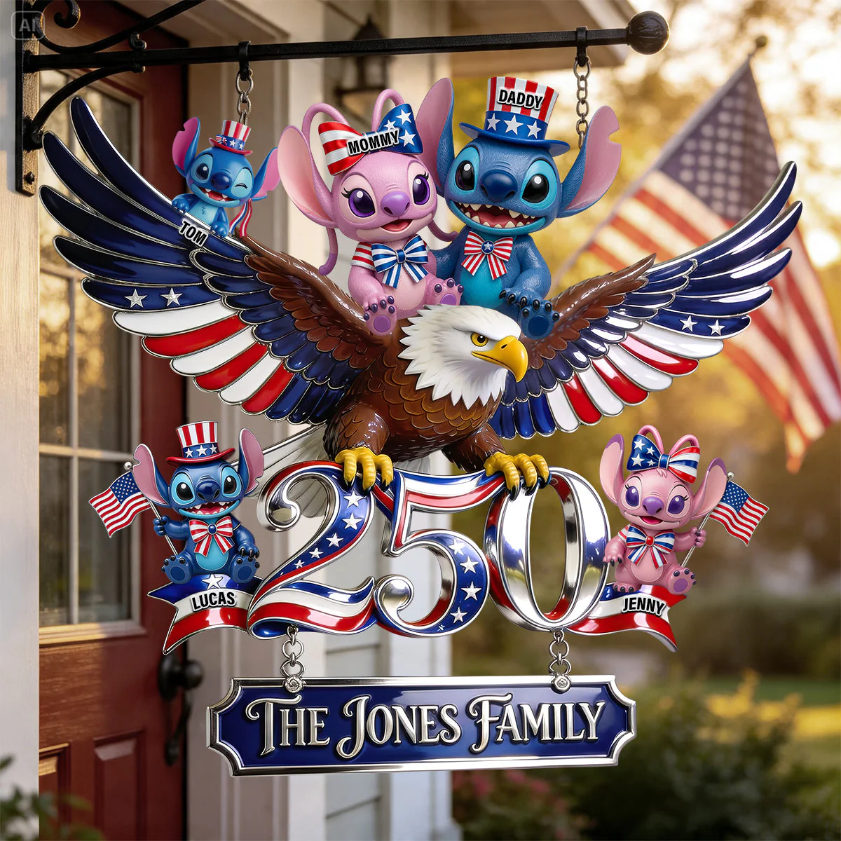 Sti Celebrate 250 Years Of Freedom - Personalized Custom Shaped Metal Sign - Gift For Family, Patriots - Image 3