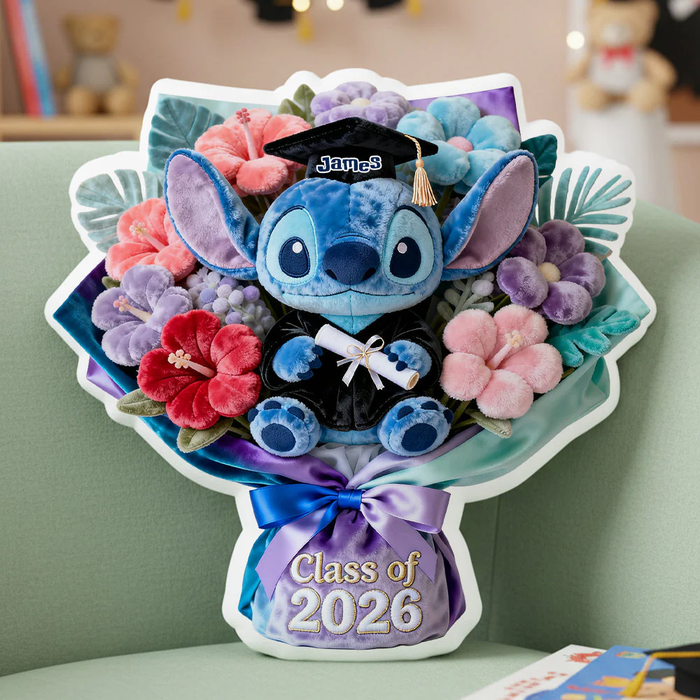 Sti Graduation Flower Bouquet - Personalized Custom Shape Pillow - Gift For Graduates