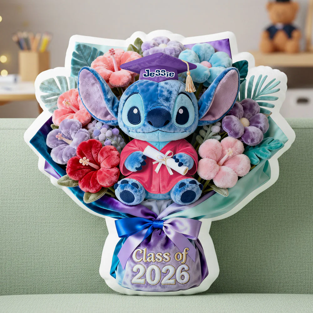 Sti Graduation Flower Bouquet - Personalized Custom Shape Pillow - Gift For Graduates - Image 2
