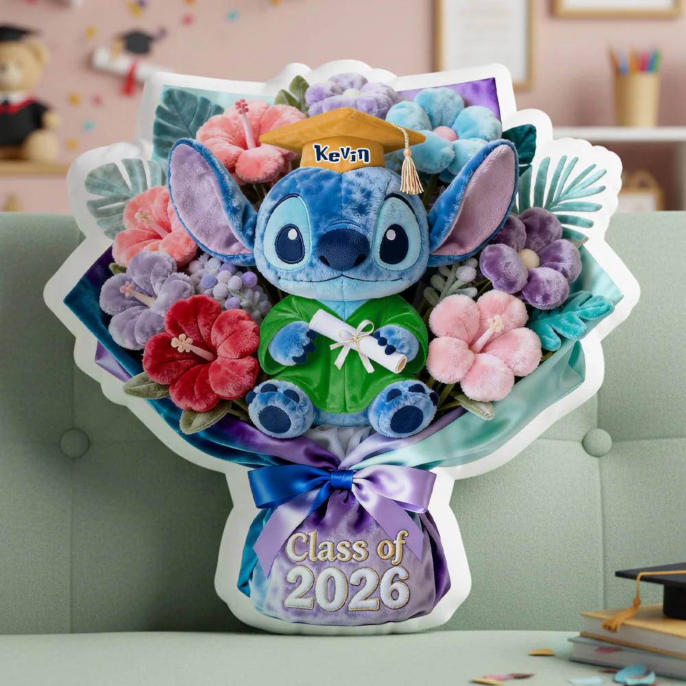 Sti Graduation Flower Bouquet - Personalized Custom Shape Pillow - Gift For Graduates - Image 3