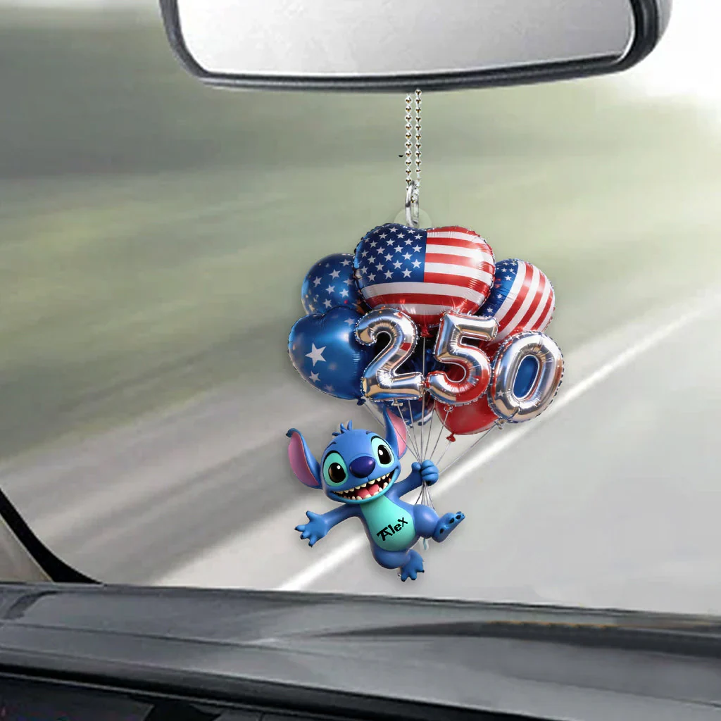 Sti Hanging Balloons 250 Years - Personalized Car Ornament - Gift For Movie Fans, Patriots - Image 2