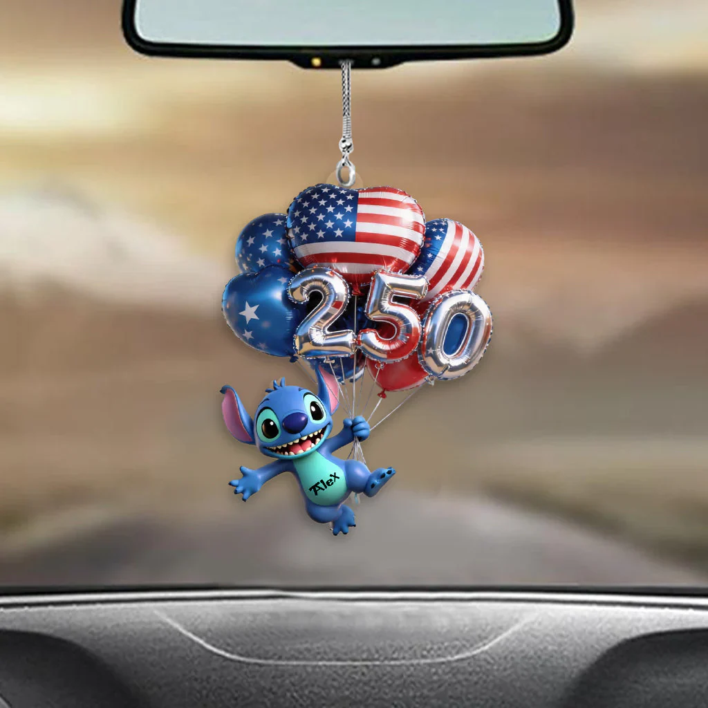 Sti Hanging Balloons 250 Years - Personalized Car Ornament - Gift For Movie Fans, Patriots - Image 3