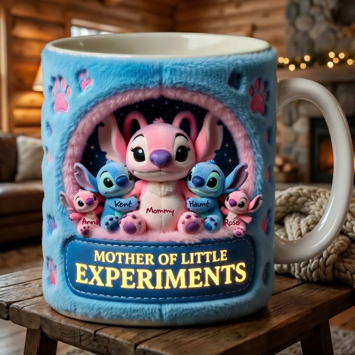 Sti Mother Of Little Experiments - Personalized White Edge-to-Edge Mug - Gift For Mom, Mother's Day, Fan Movies - Image 3