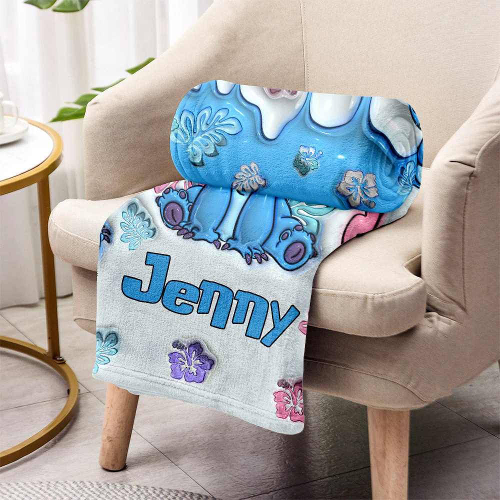 Sti Ohana Means Family - Personalized 3D Effect Blanket NL122 - Image 3