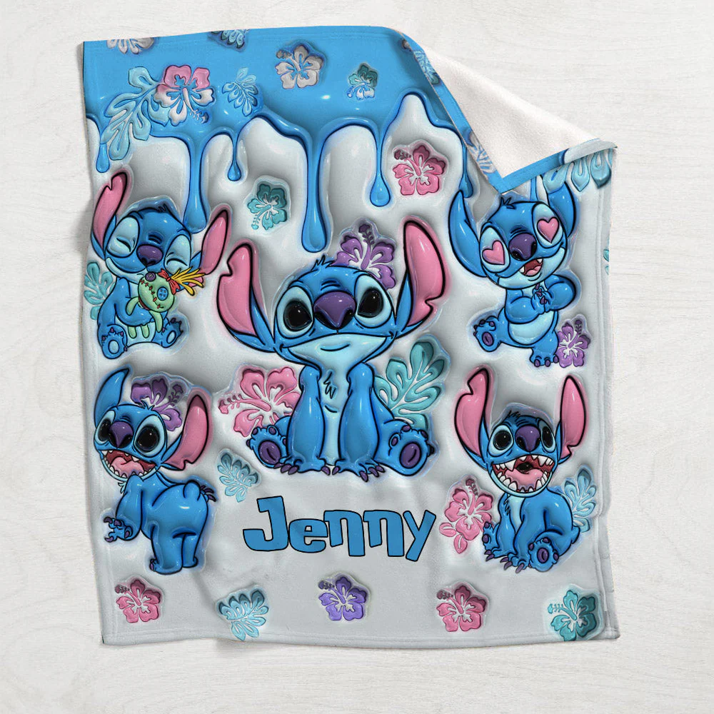Sti Ohana Means Family - Personalized 3D Effect Blanket NL122 - Image 4
