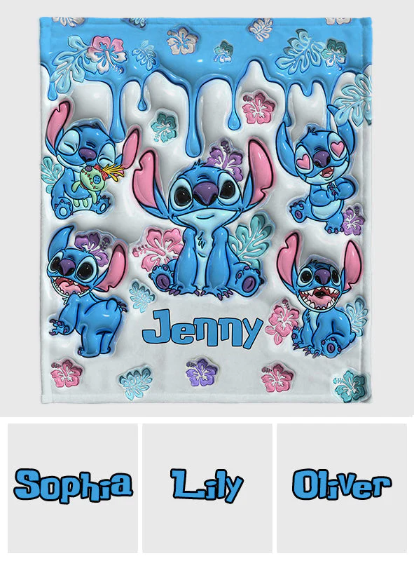 Sti Ohana Means Family - Personalized 3D Effect Blanket NL122 - Image 5