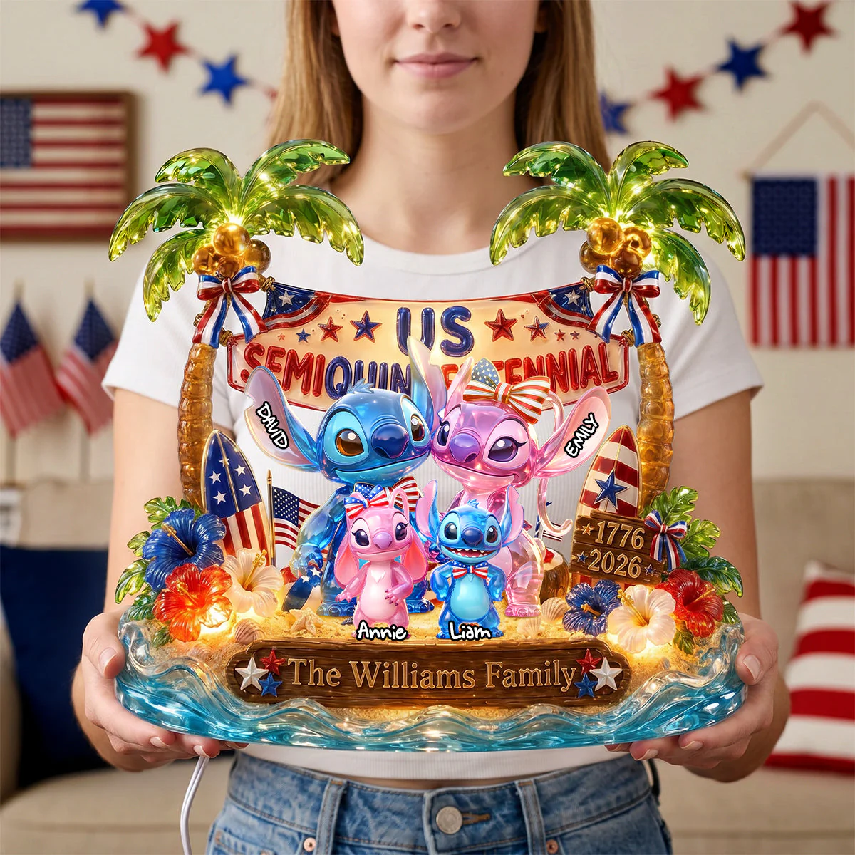 Sti Ohana Means Family - Personalized Acrylic Light Box - Gift For Family, Movie Fans - Image 3