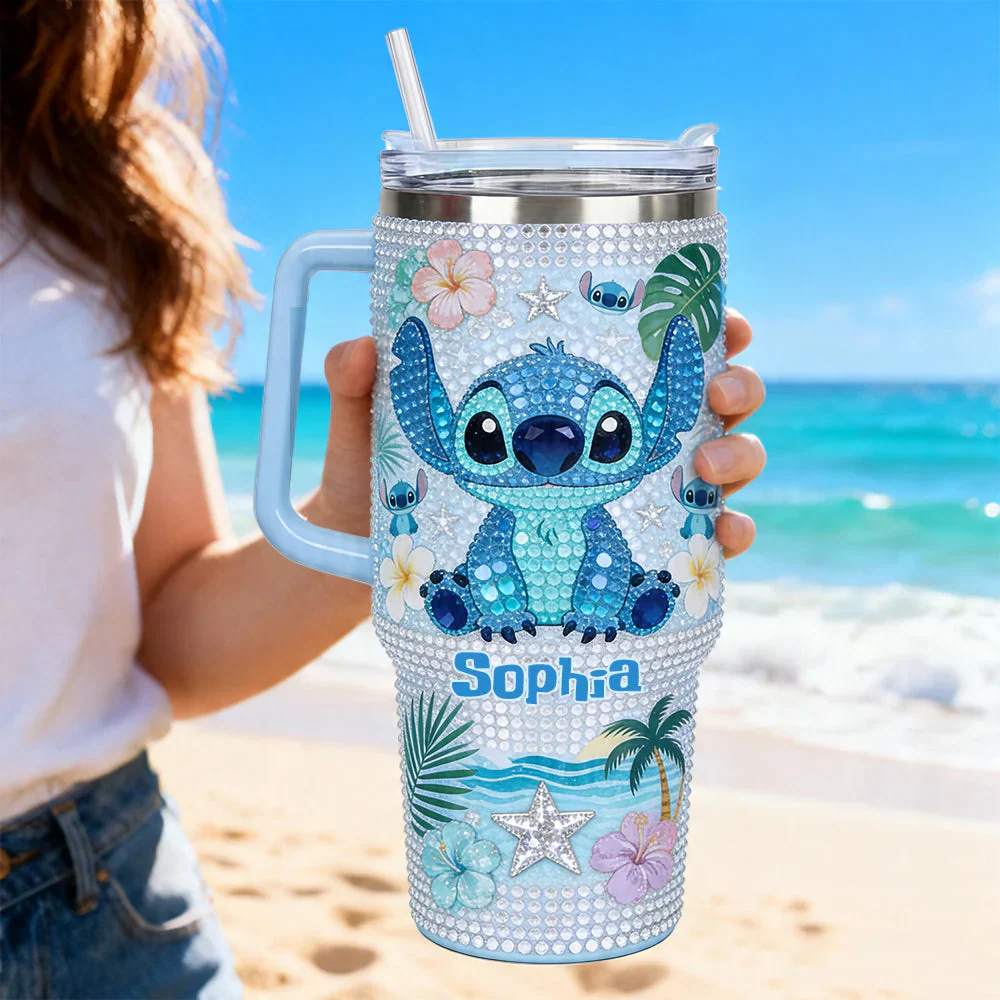 Sti Ohana Means Family - Personalized Tumbler With Handle - Gift For Movie Fans