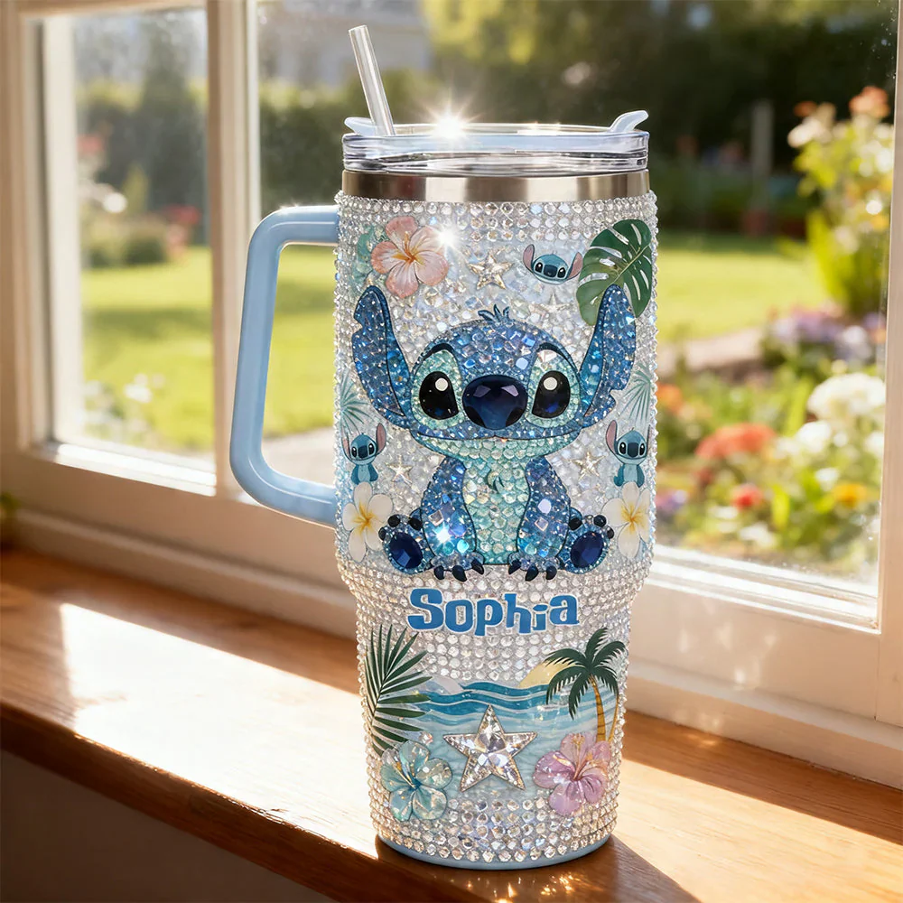 Sti Ohana Means Family - Personalized Tumbler With Handle - Gift For Movie Fans - Image 2