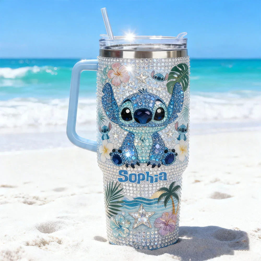 Sti Ohana Means Family - Personalized Tumbler With Handle - Gift For Movie Fans - Image 3