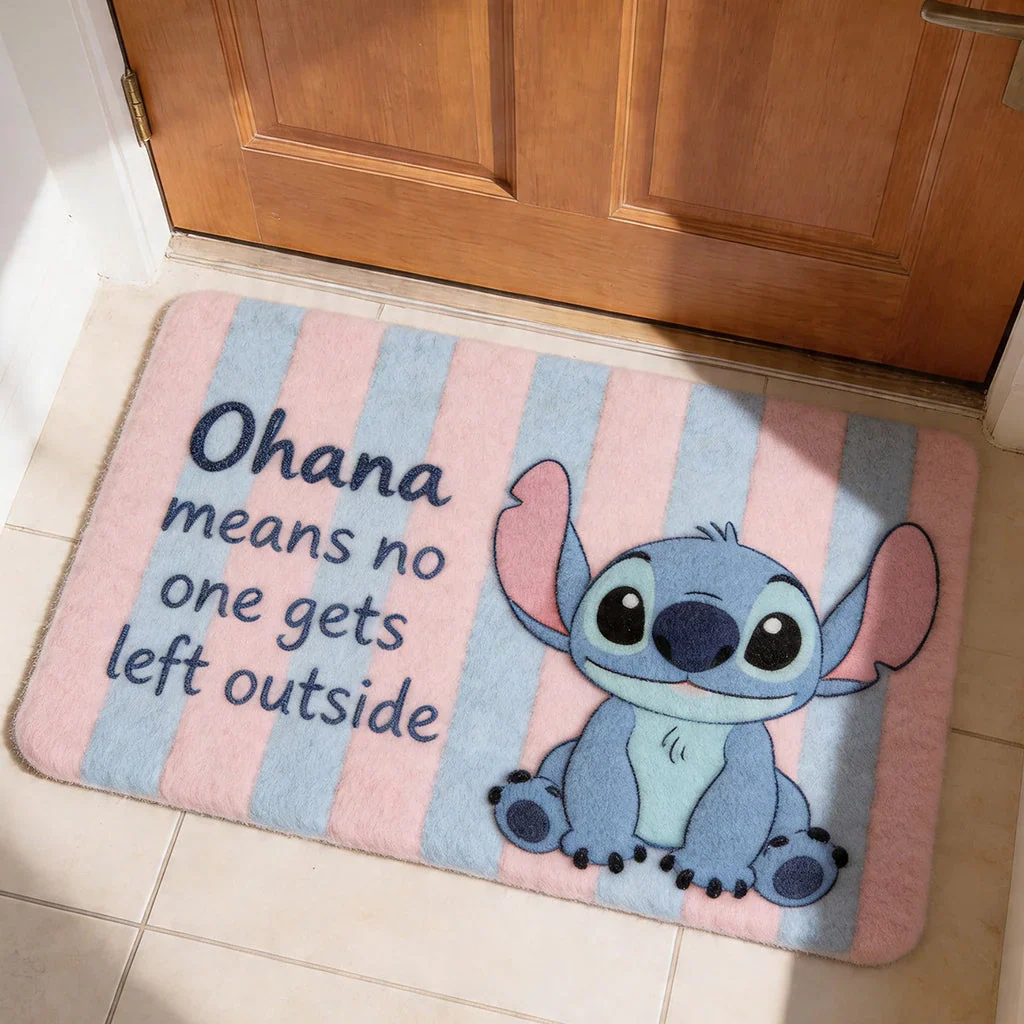 Sti Ohana Means No One Gets Left Outside - Personalized Doormat - Gift For Family, Movie Fans