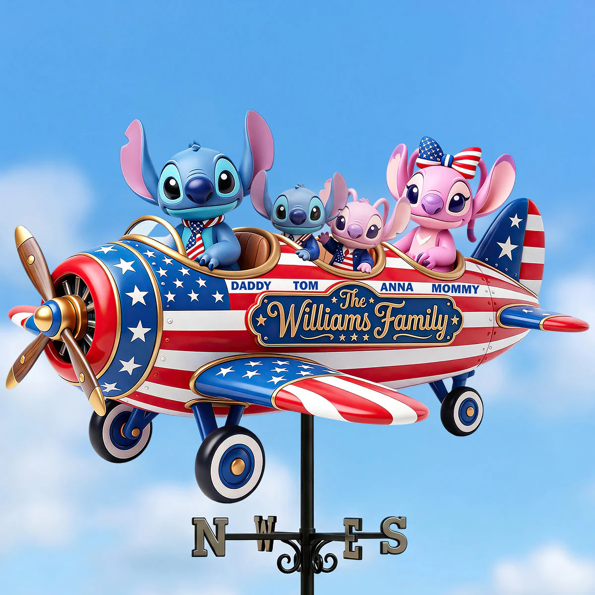 Sti Proud America - Personalized Weather Vane - Gift For Family, Patriots