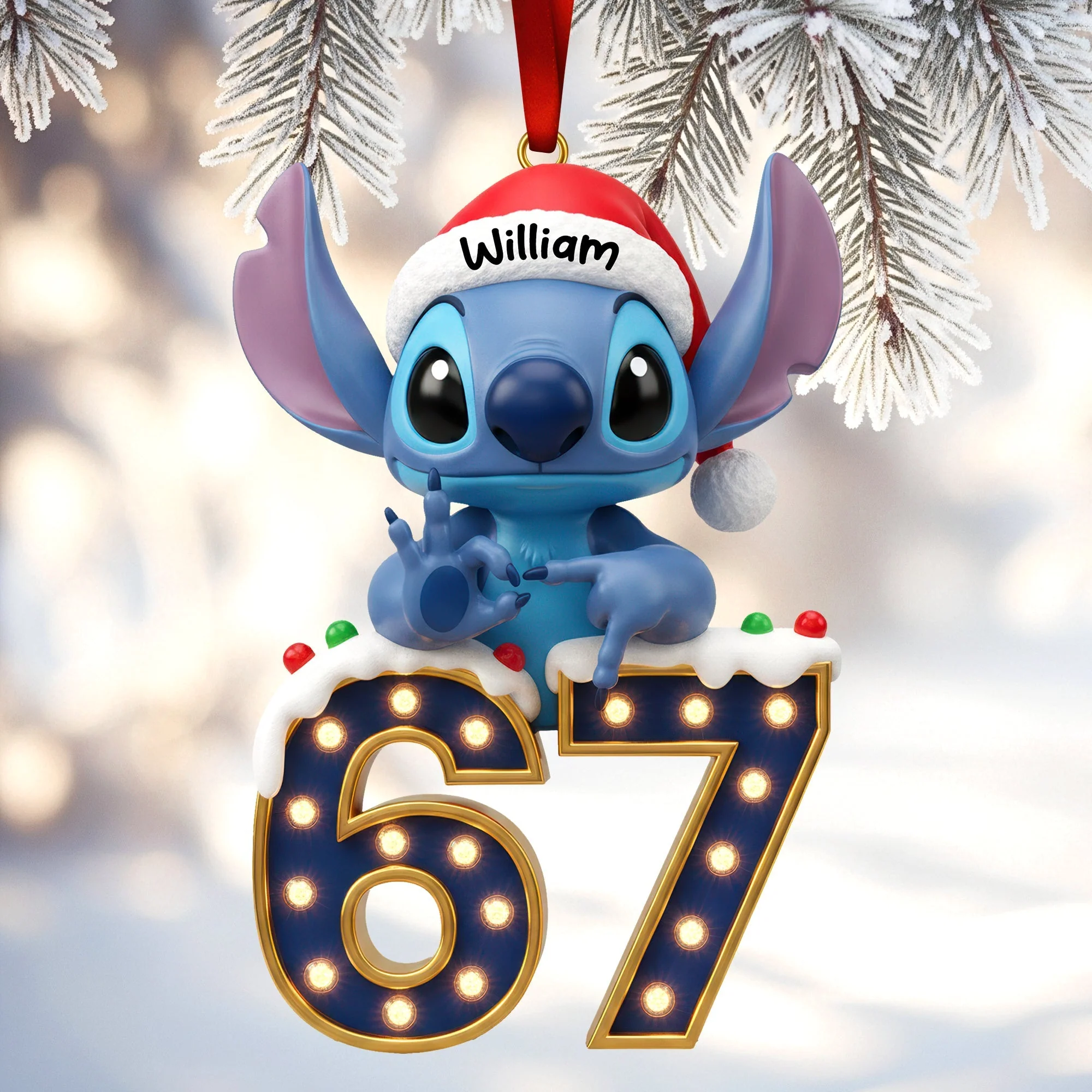 Sti Says Six Seven - Personalized Acrylic Ornament - Christmas Gift HH01 - Image 4