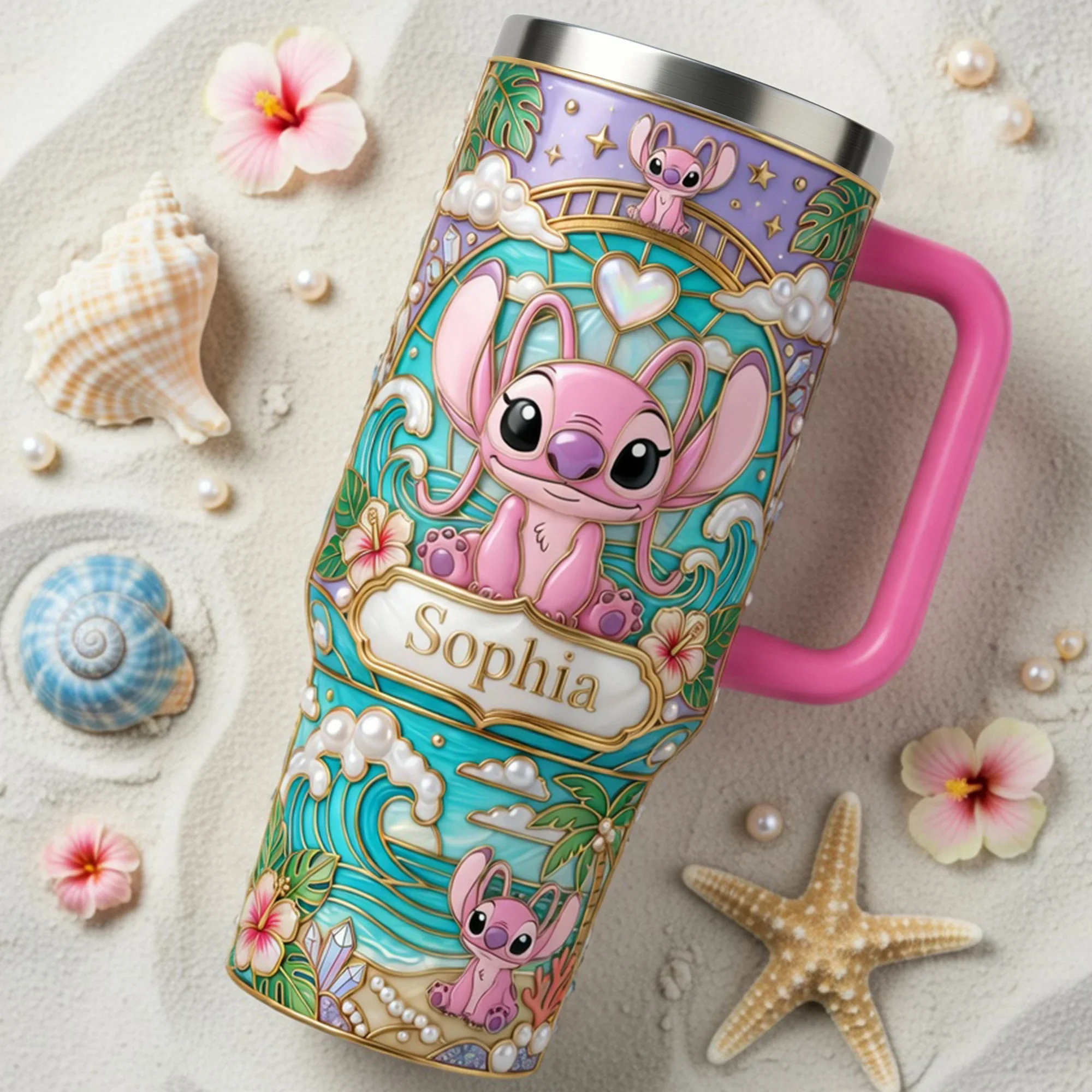 Sti Summer Vibe - Personalized Tumbler With Handle - Gift For Movie Fans - Image 4