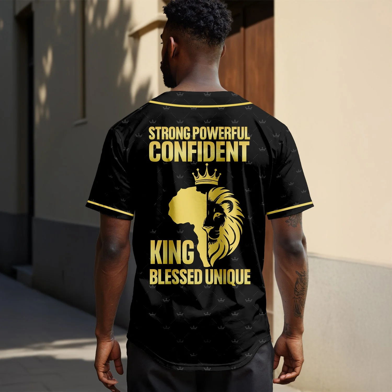 Strong Powerful Confident King Blessed Unique - African American Baseball Jersey - Gift for Black Dad, Grandpa, Husband - Image 8