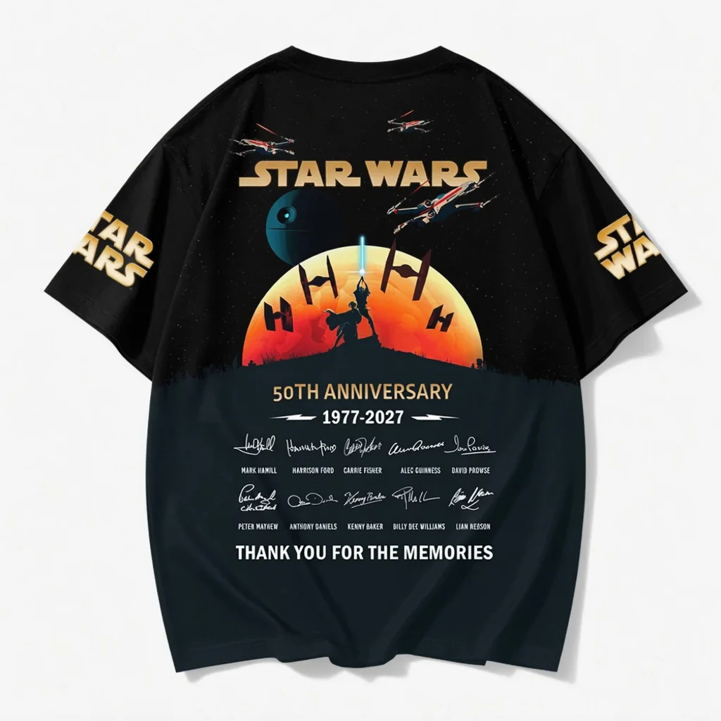 Stwa 50 Years Anniversary With Signatures - Personalized All Over Shirt - Gift For Movie Fans HH01 - Image 3