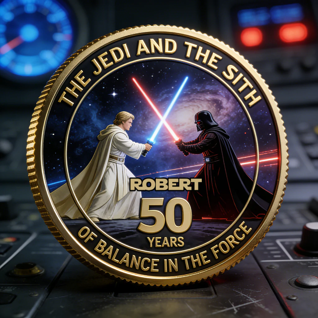 Stwa 50th Anniversary Balance In The Force - Personalized Printed Commemorative Coin - Gift For Movie Fans HH01 - Image 3