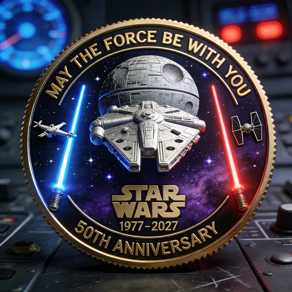 Stwa 50th Anniversary Balance In The Force - Personalized Printed Commemorative Coin - Gift For Movie Fans HH01 - Image 4