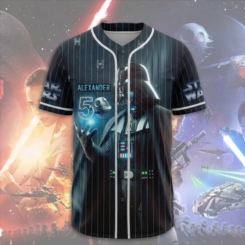 Stwa 50th Anniversary Dark Captain - Personalized Baseball Jersey - Gift For Movie Fans BA01 - Image 2