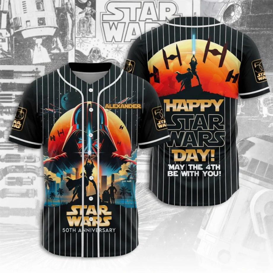 Stwa 50th Anniversary May The 4th Be With You - Personalized Baseball Jersey - Gift For Movie Fans BA01