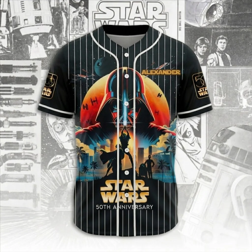 Stwa 50th Anniversary May The 4th Be With You - Personalized Baseball Jersey - Gift For Movie Fans BA01 - Image 2