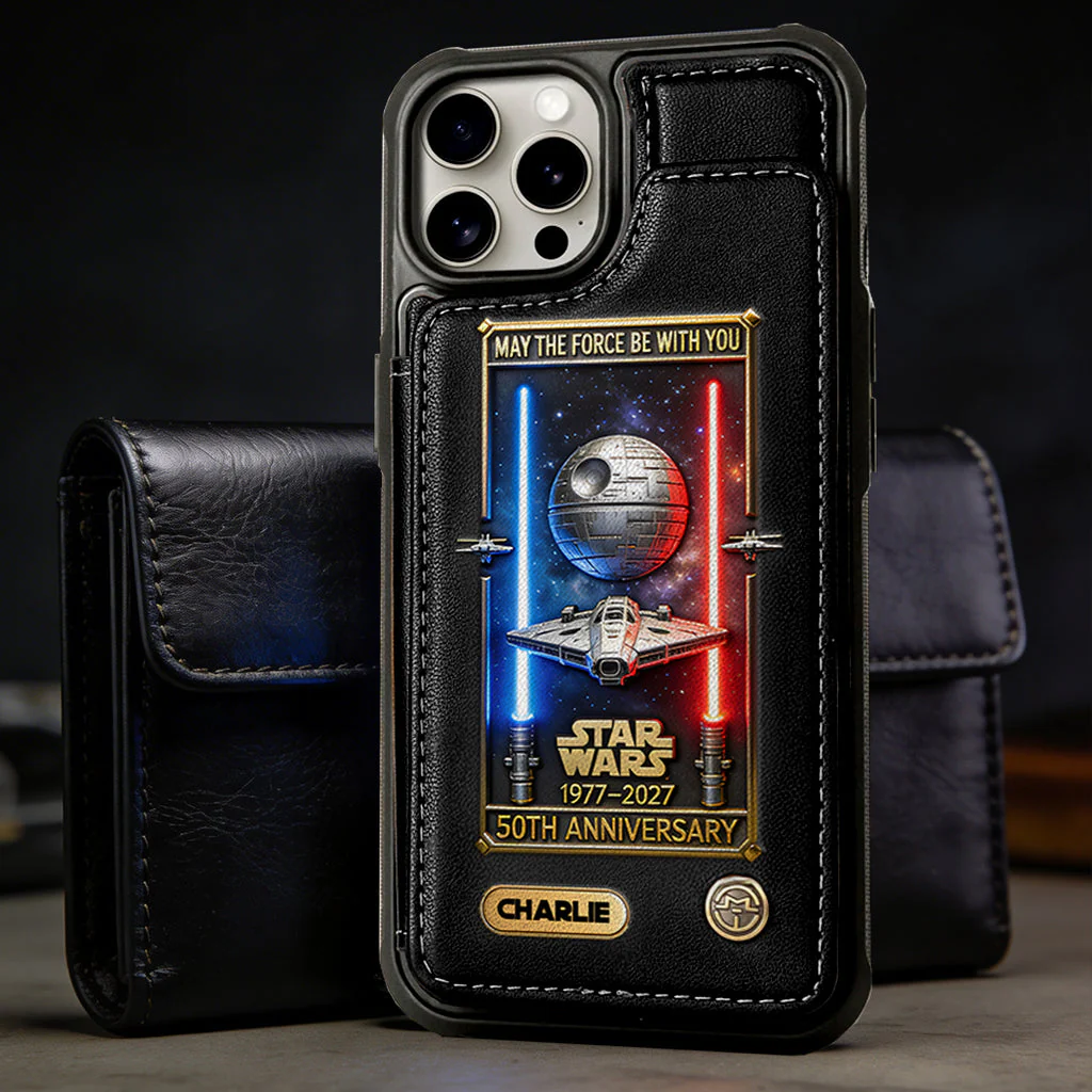 Stwa 50th Anniversary May The Force Be With You - Personalized Wallet Phone Case - Gift For Fan Movies HH01