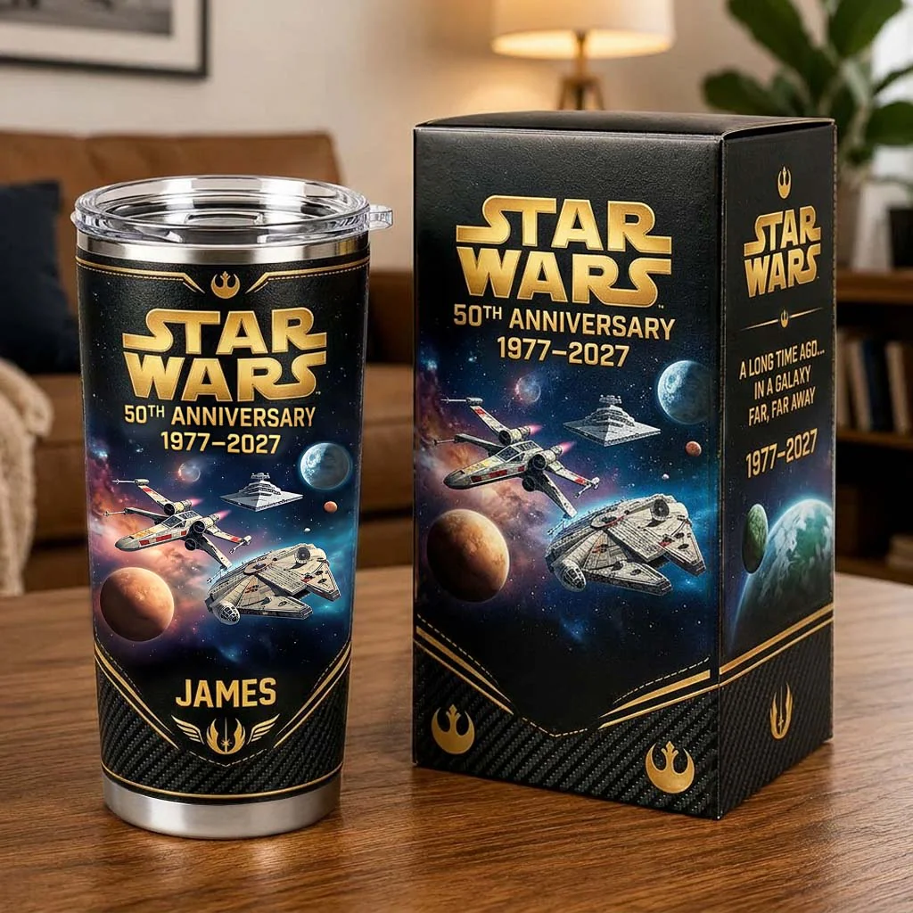 Happy 50th Anniversary - Personalized Tumbler - Gift For Movies Fan - Stwa