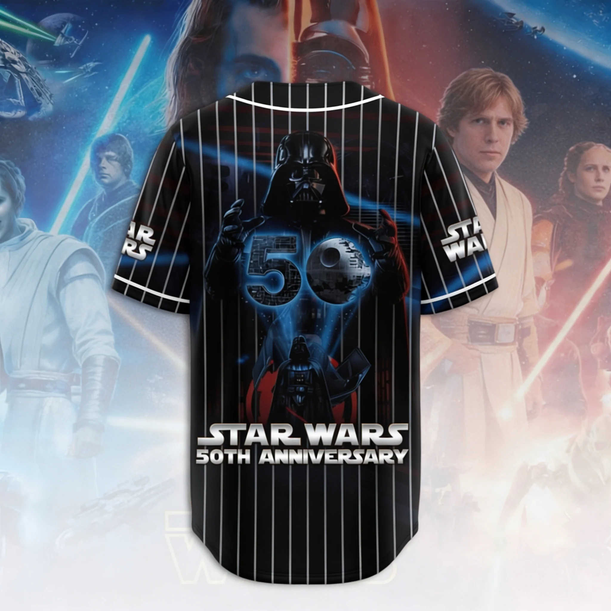 Stwa 50th Anniversary Red Laser - Personalized Baseball Jersey - Gift For Movie Fans BA01 - Image 3