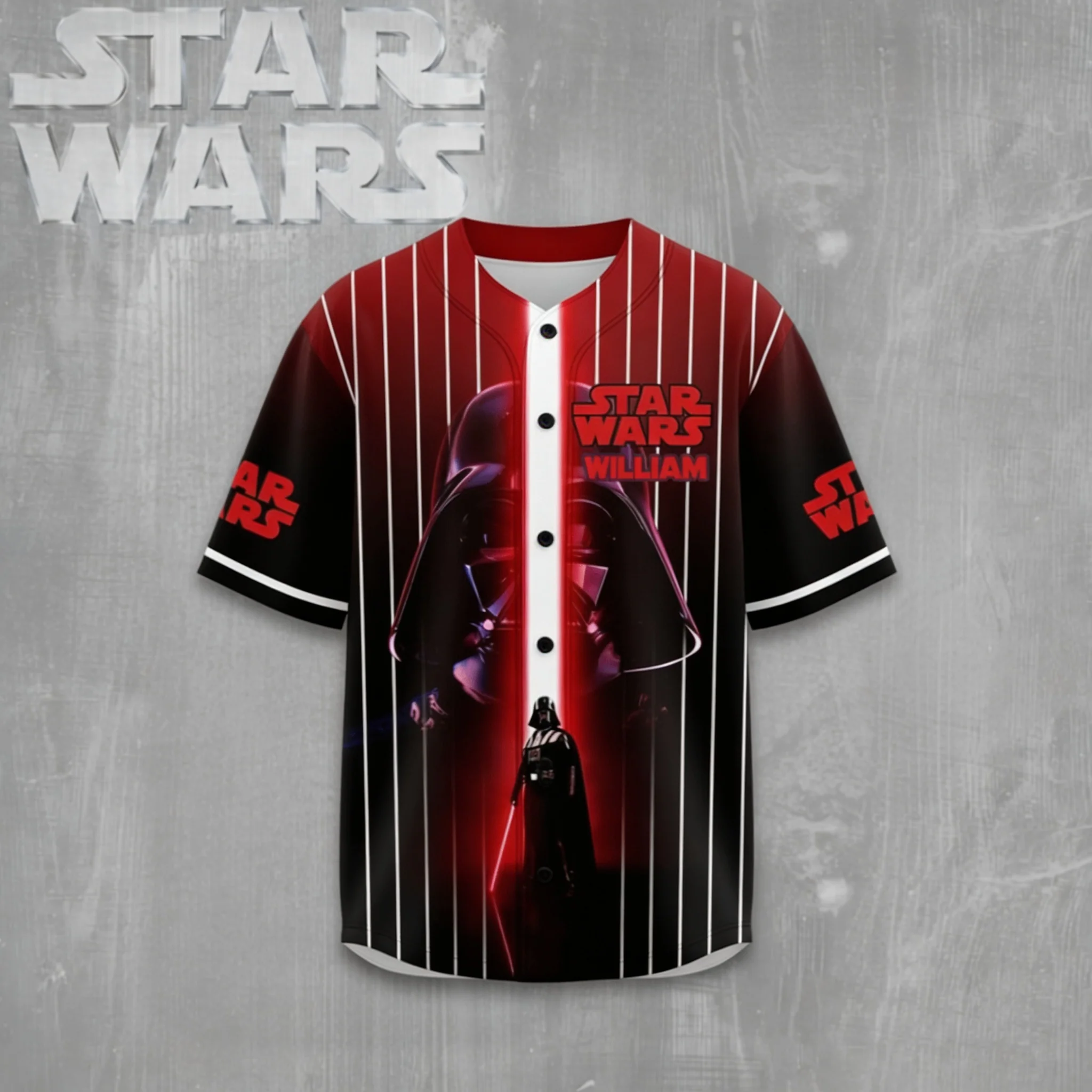 Stwa 50th Anniversary With Red Laser Light - Personalized Baseball Jersey - Gift For Movie Fans BA01 - Image 2