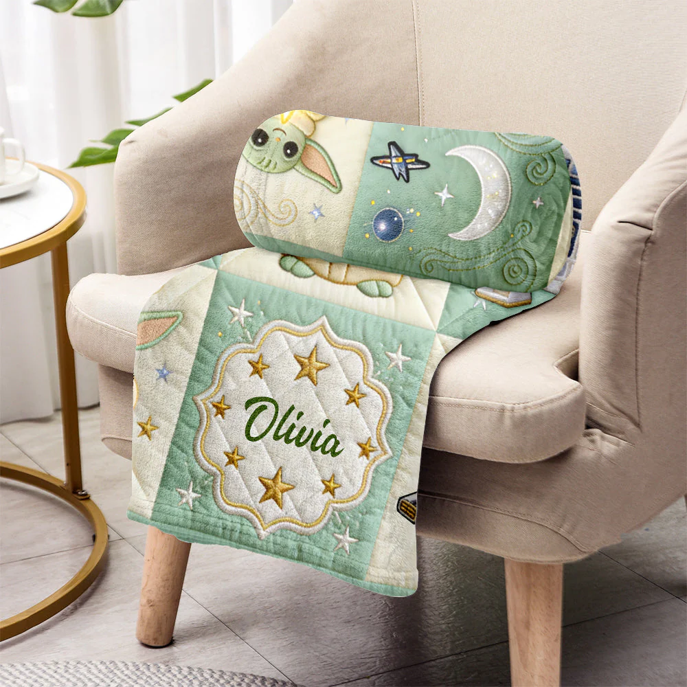 Stwa Baby Joda - Personalized Blanket - Gift For Movie Fans - Image 3