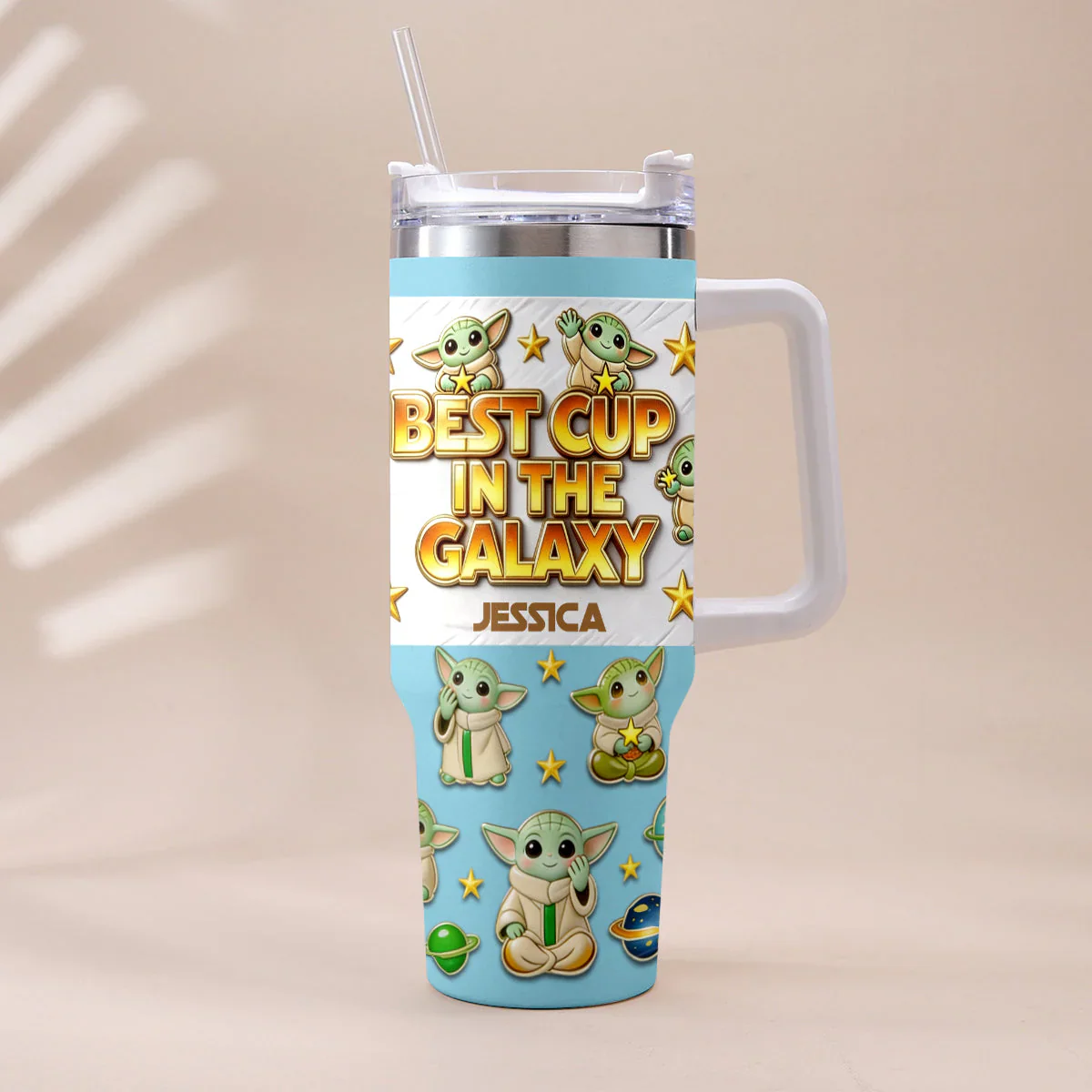 Stwa Best Cup In The Galaxy Star - Personalized Tumbler With Handle - Gift For Kids, Movie Fans - Image 5