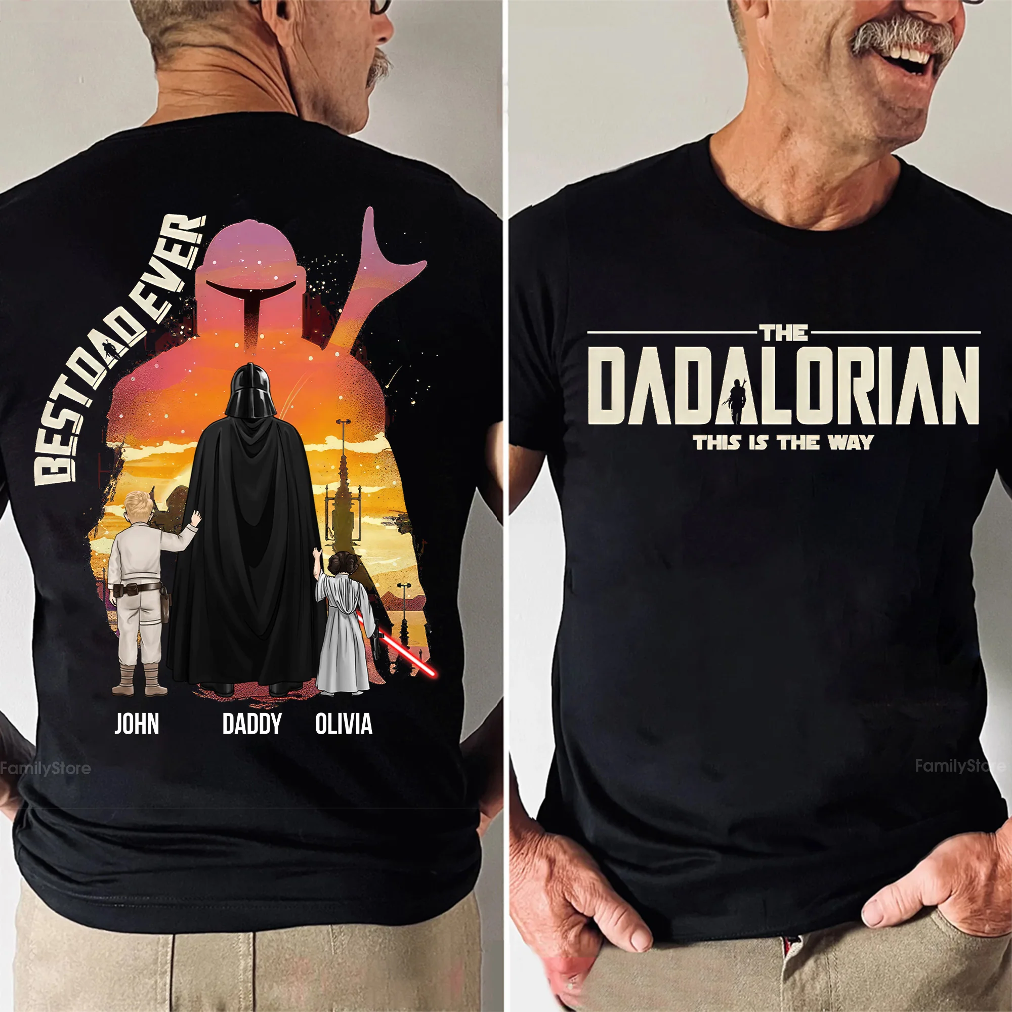 Stwa Best Dad Ever The Dadalorian - Personalized Shirt - Gift For Dad, Father's Day | CL08 NA94