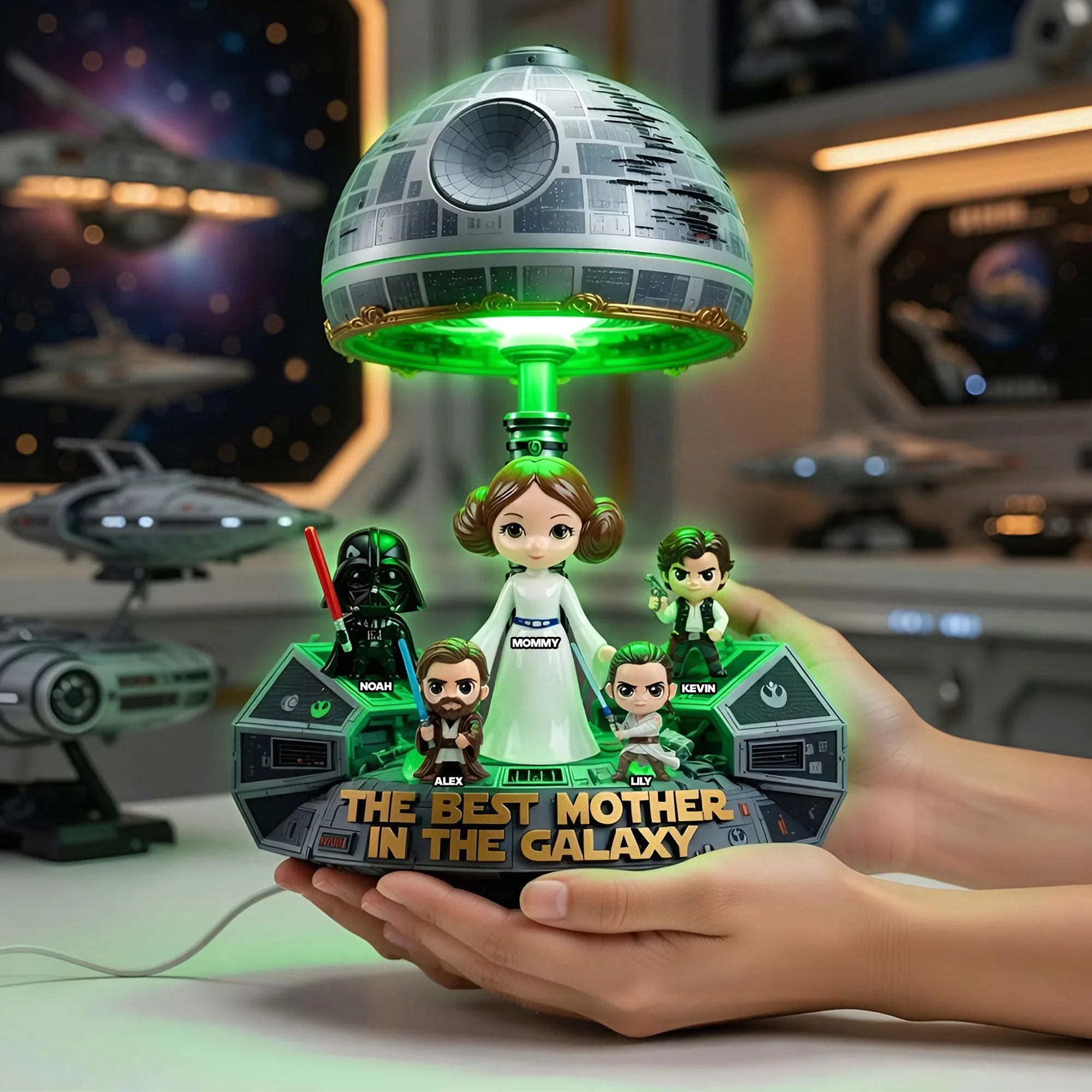 Stwa Best Mom In Galaxy - Personalized Acrylic Light Box - Gift For Mom, Movie Fans - Image 2