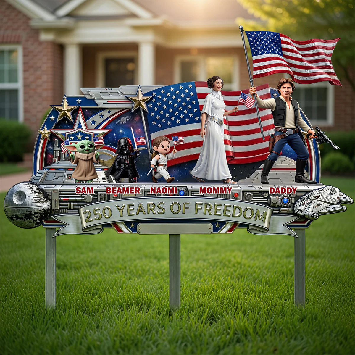 Stwa Celebrate 250 Years Of Freedom - Personalized Metal Stake Garden - Gift For Family, Patriots - Image 2
