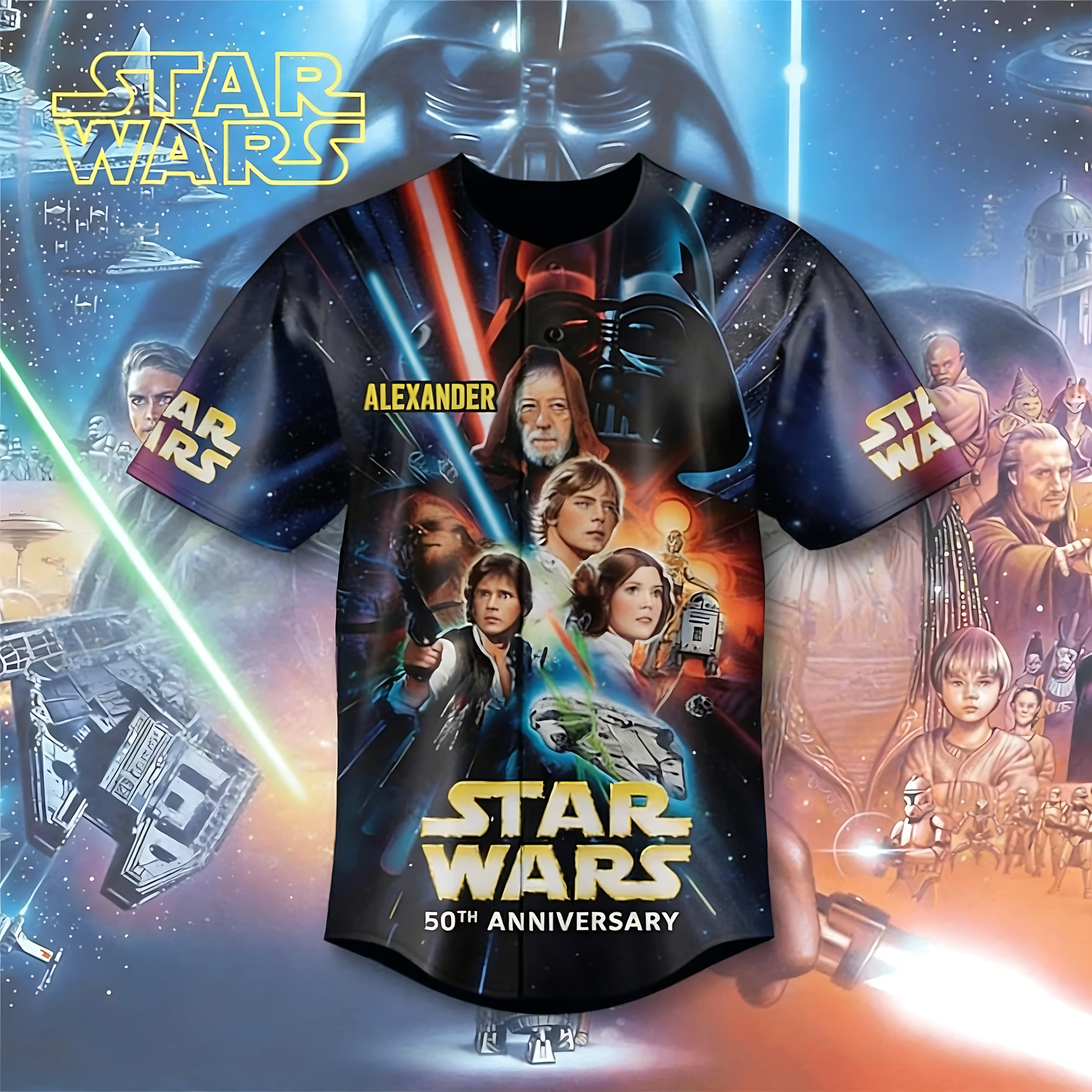 Stwa Celebrate 50 Years Of Legends - Personalized Baseball Jersey - Gift For Movie Fans - Image 2