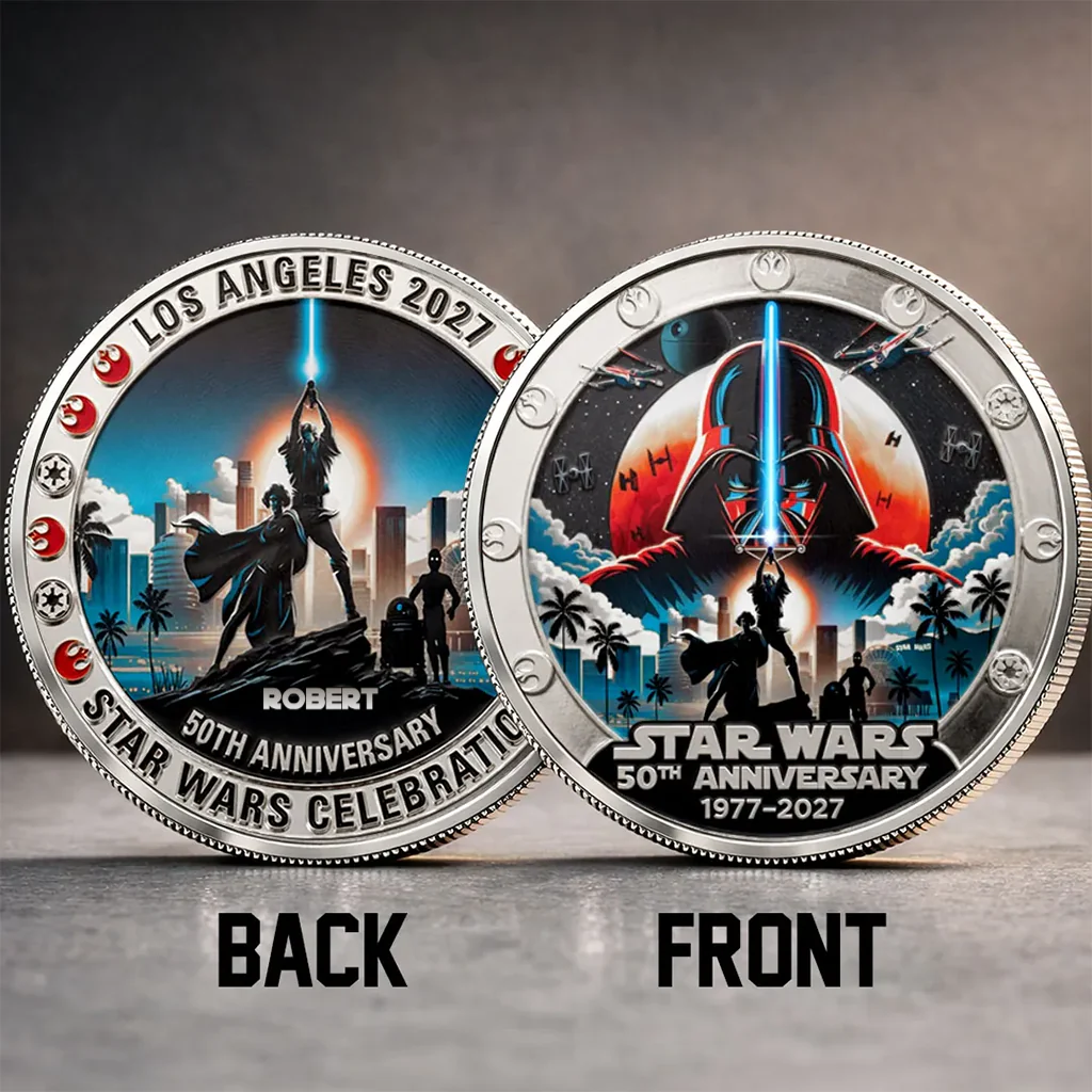 Stwa Celebrate 50th Anniversary - Personalized Commemorative Coin - Gift For Movie Fans HH01 - Image 2