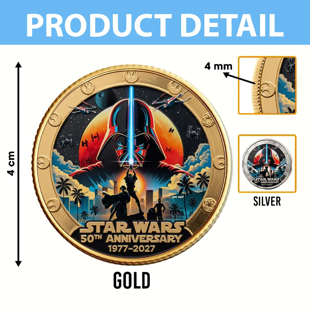 Stwa Celebrate 50th Anniversary - Personalized Commemorative Coin - Gift For Movie Fans HH01 - Image 4