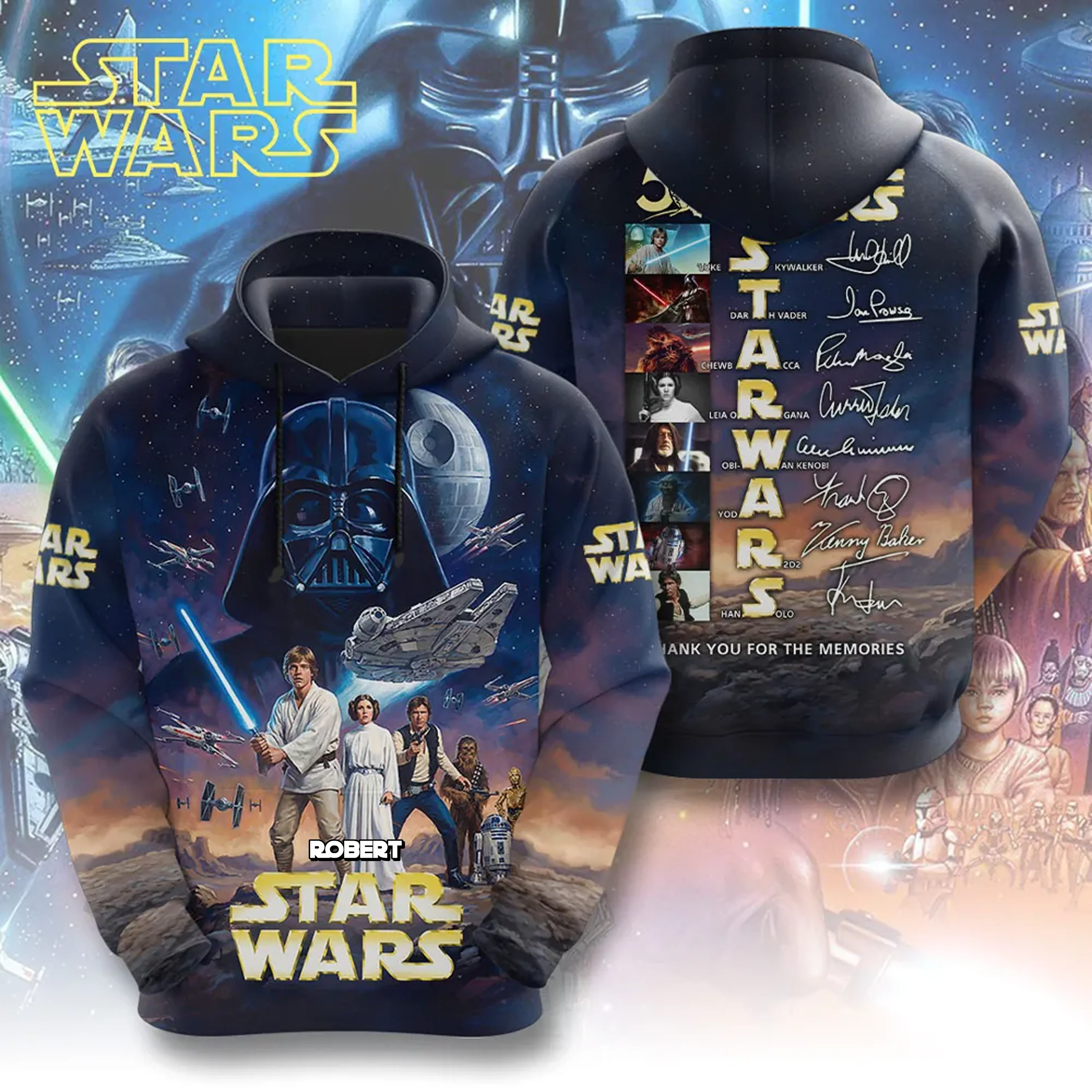Stwa Celebrate 50th Anniversary  With Signatures - Personalized All Over Shirt - Gift For Movie Fans - Image 2