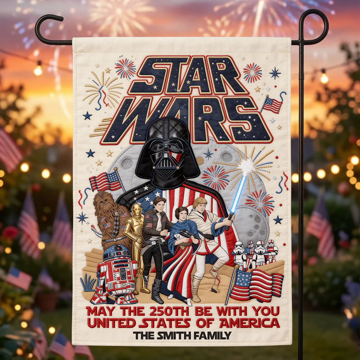 Stwa Celebrate USA 250th Anniversary - Personalized Garden Flag - Gift For Movie Fans